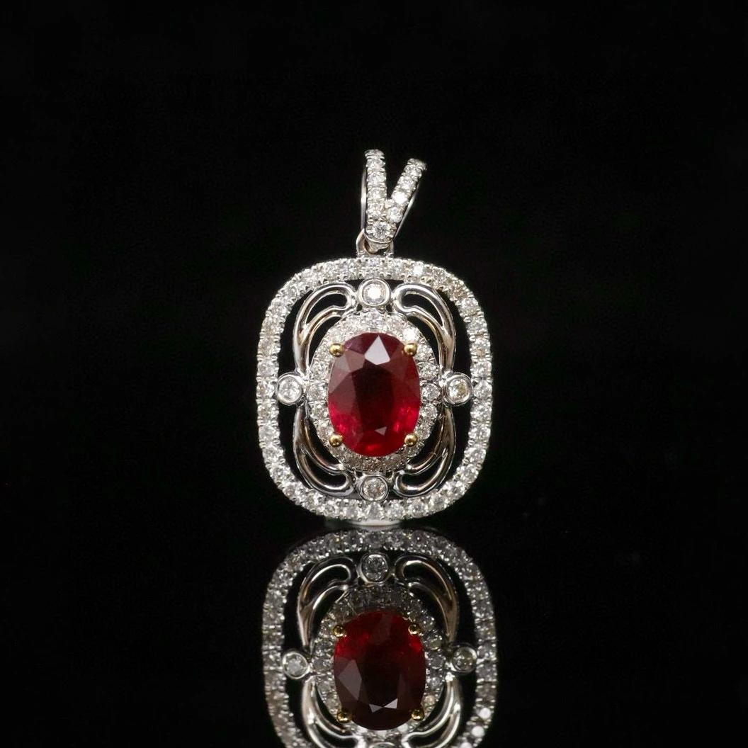 哈喽麦兜 94分18k金红宝石吊坠 不配链