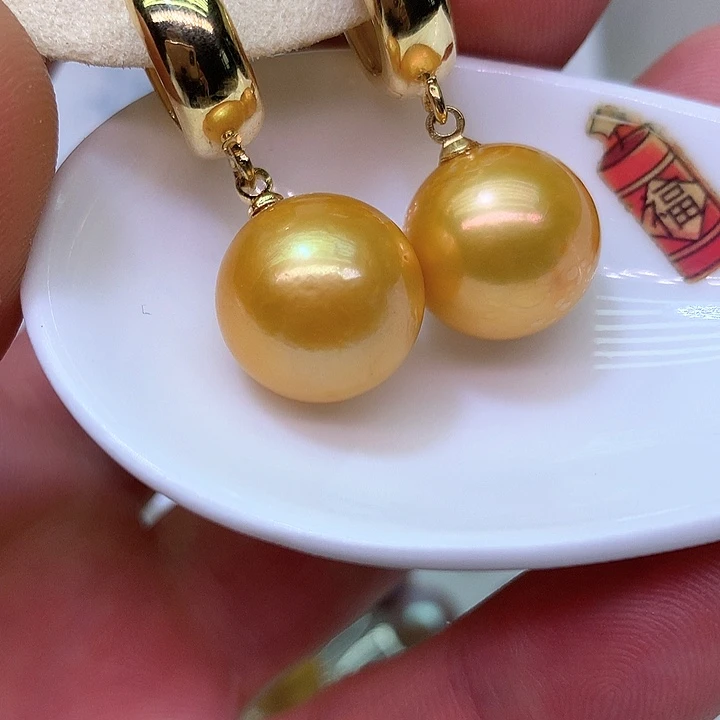 银S925镶嵌耳饰淡水珍珠