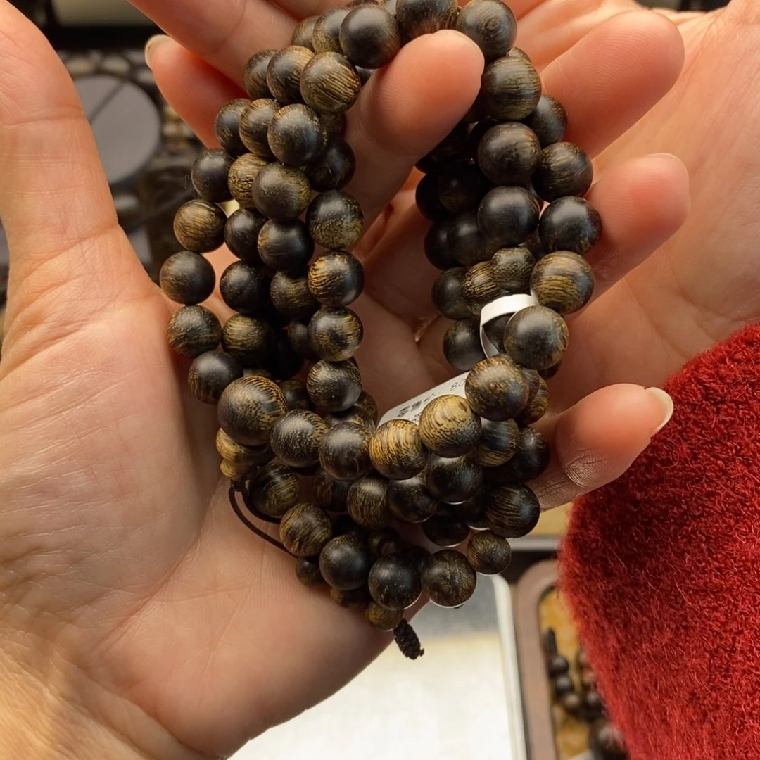 沉香手串M**凡越南芽庄白棋虎斑瘤疤0.8