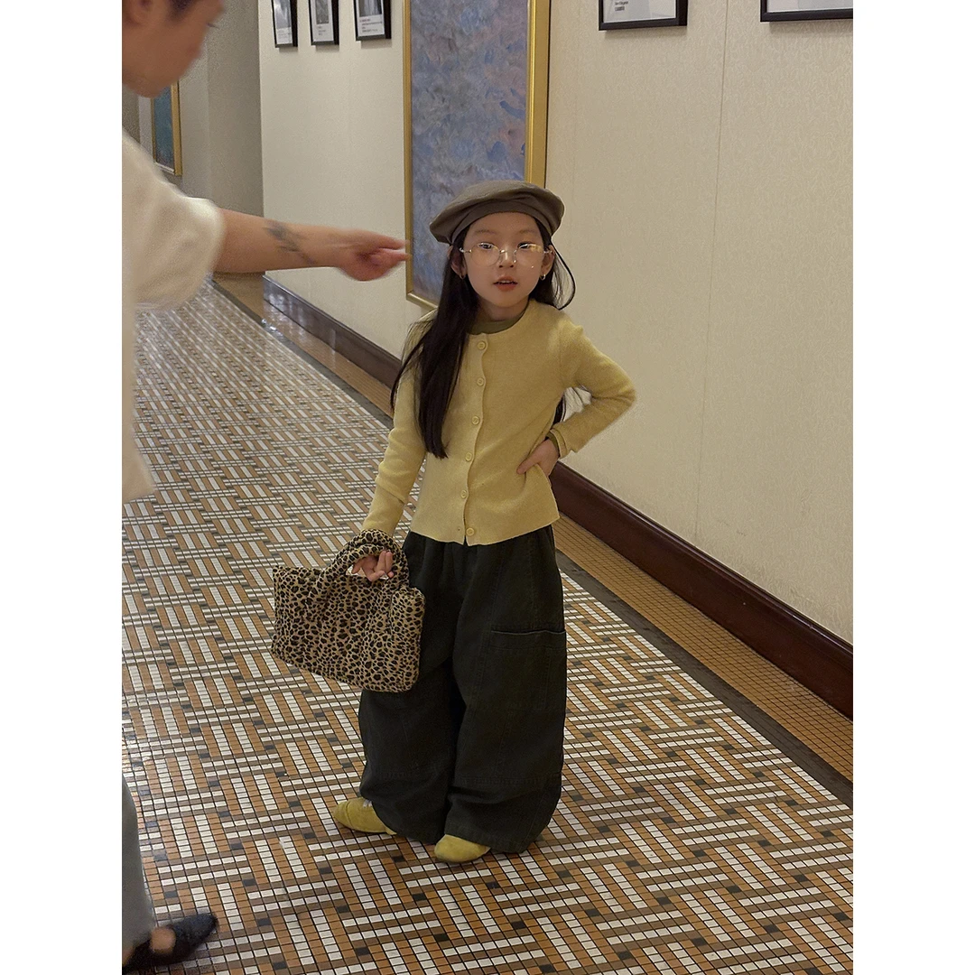 Harper kids 韩版基础百搭柔软针织开衫毛衣 H25A110853