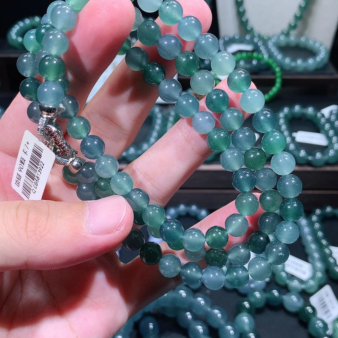 手链翡翠未镶嵌天然a货翡翠项链7.8