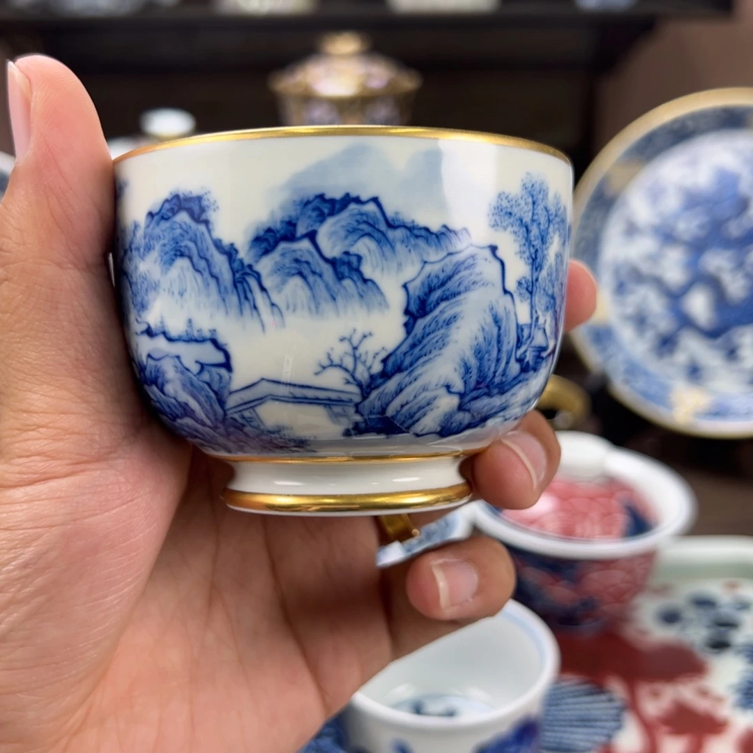 鸿***天瓷片景德镇手工手绘陶瓷