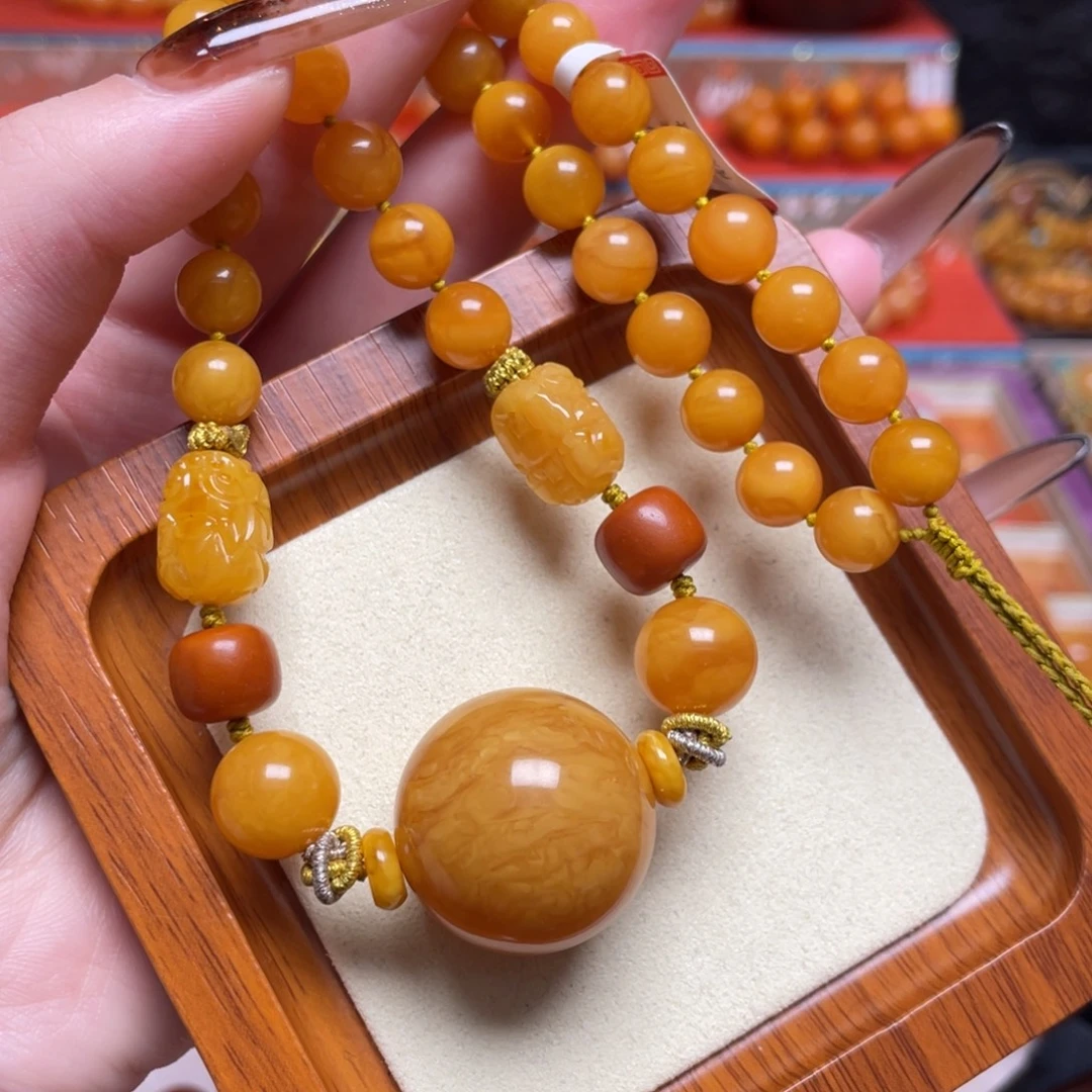 蜜蜡未镶嵌颈饰项链