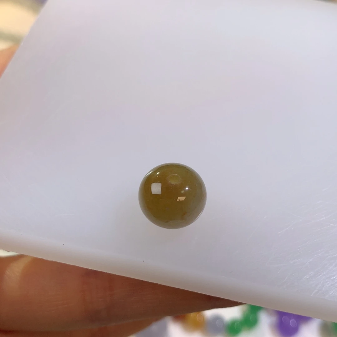 翡翠散珠桂花黄翡鼓珠 11.1*-9.1* m