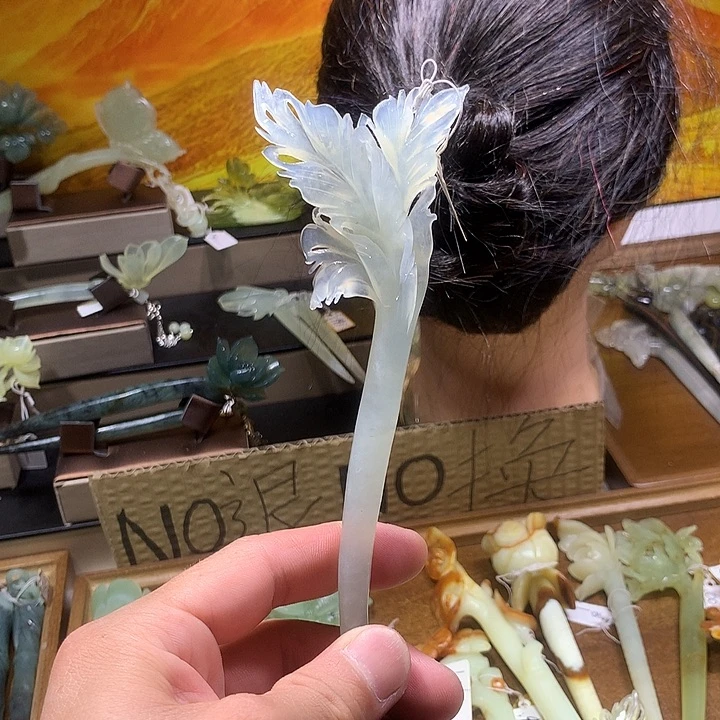 蛇纹石玉合金发饰