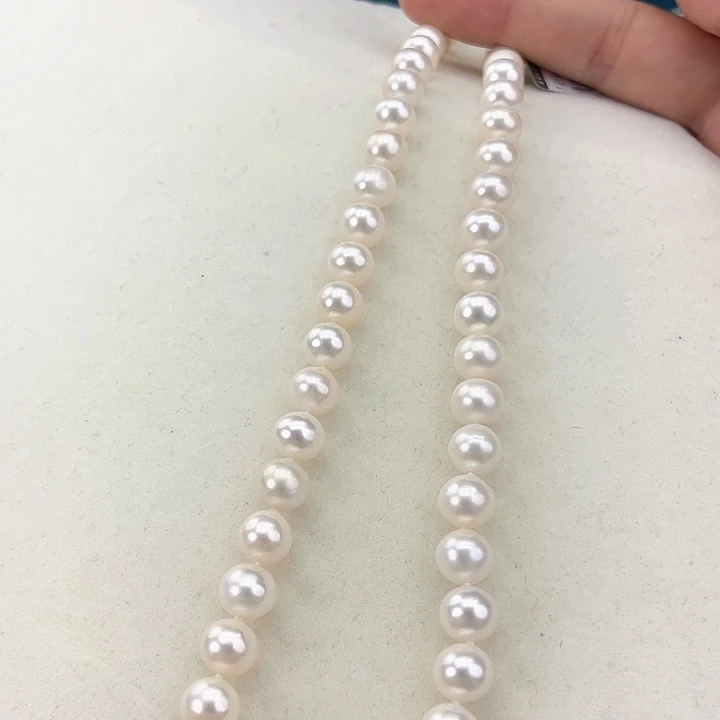 淡水珍珠颈饰银S925镶嵌卡9冷白高品