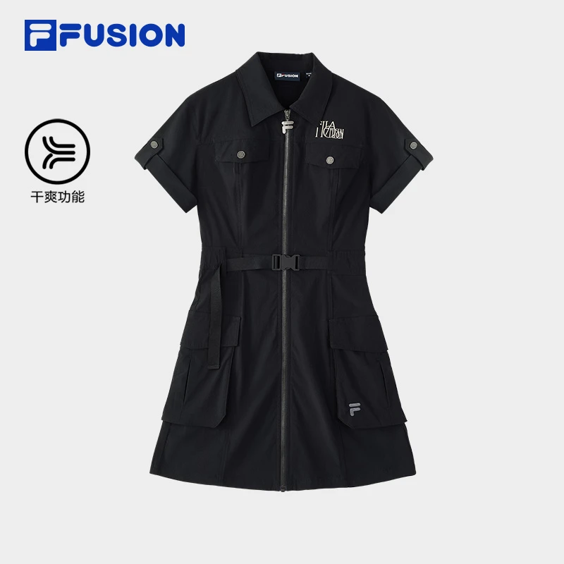 FUSION女子梭织连衣裙秋季新款工装裙国家队同款 T11W433303F