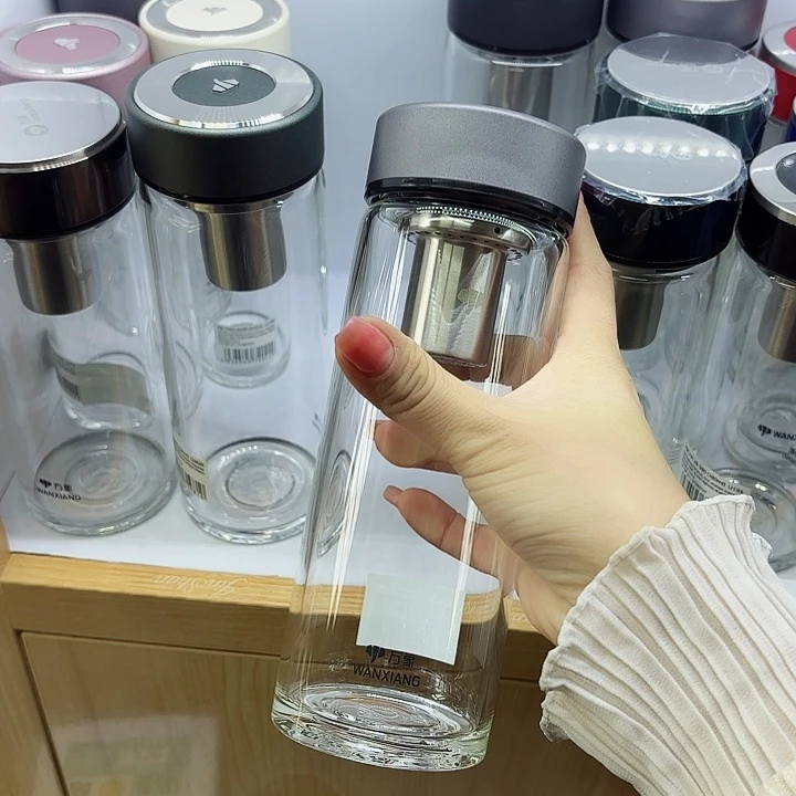 万象品牌单层玻璃杯水泥灰U383R