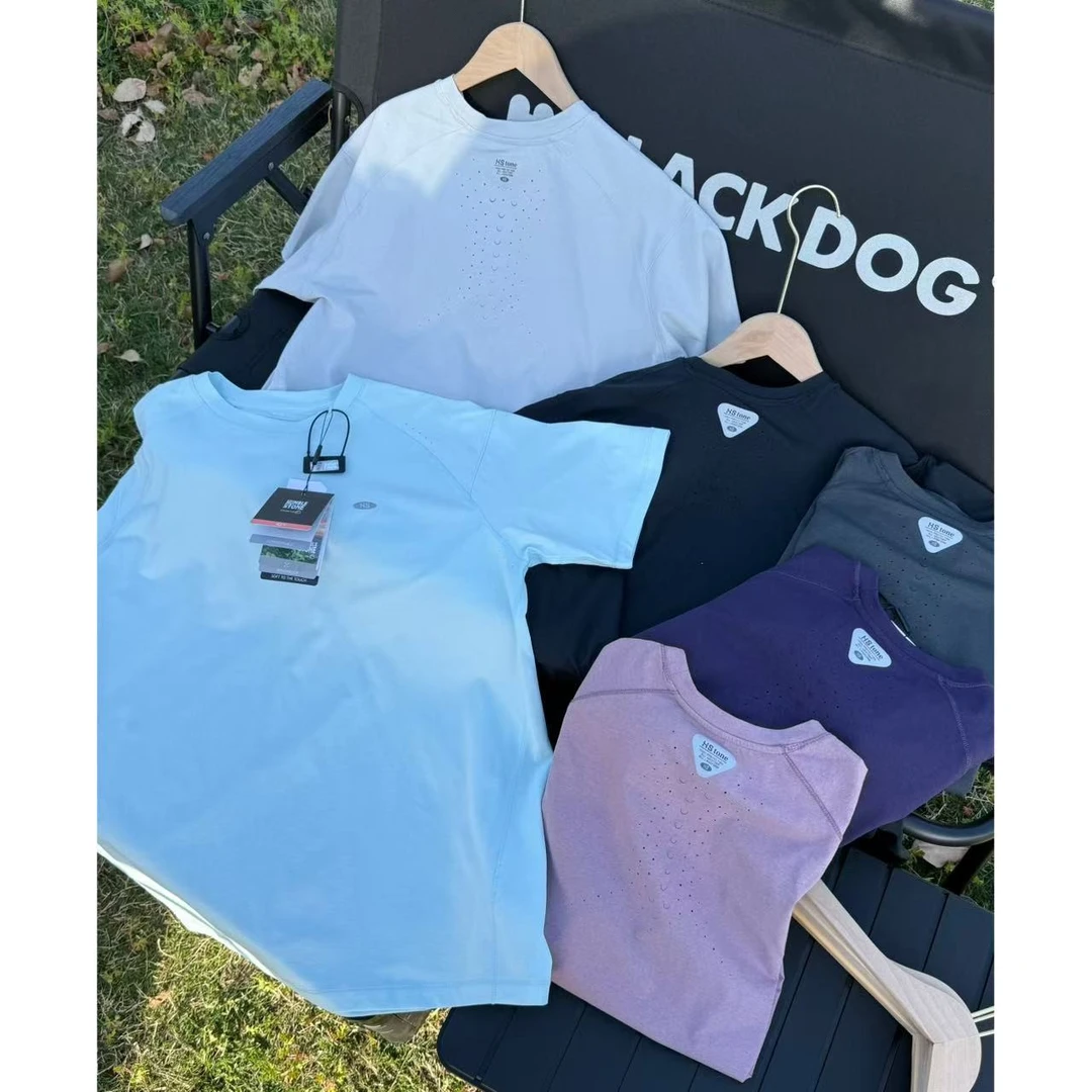 高透气 激光打孔！速干T恤骑行运动健身短袖情侣款上衣