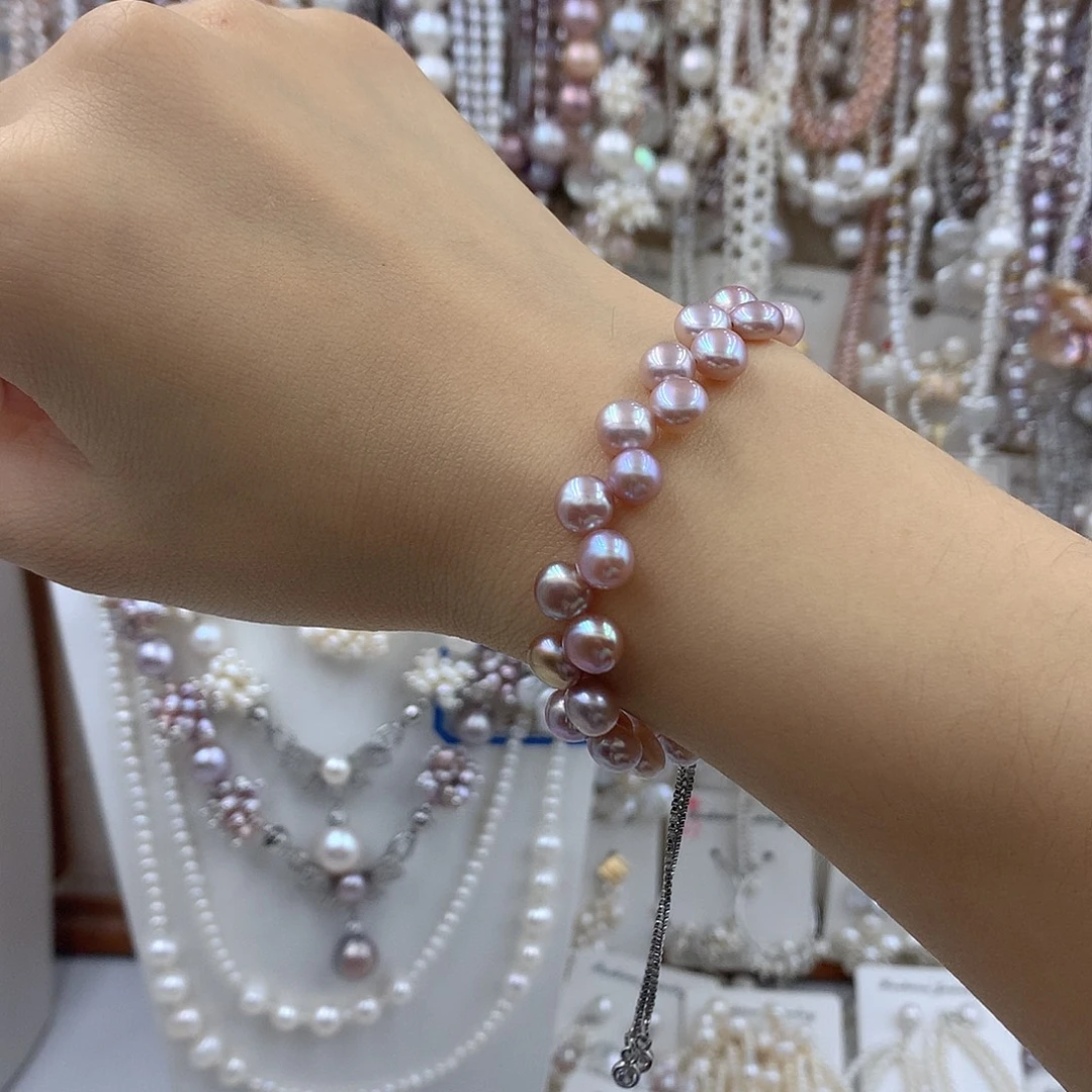 项链耳饰银S925镶嵌淡水珍珠