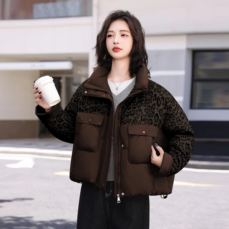 厚款宽松型翻领保暖宽松棉衣棉服秋冬冬季女士外套