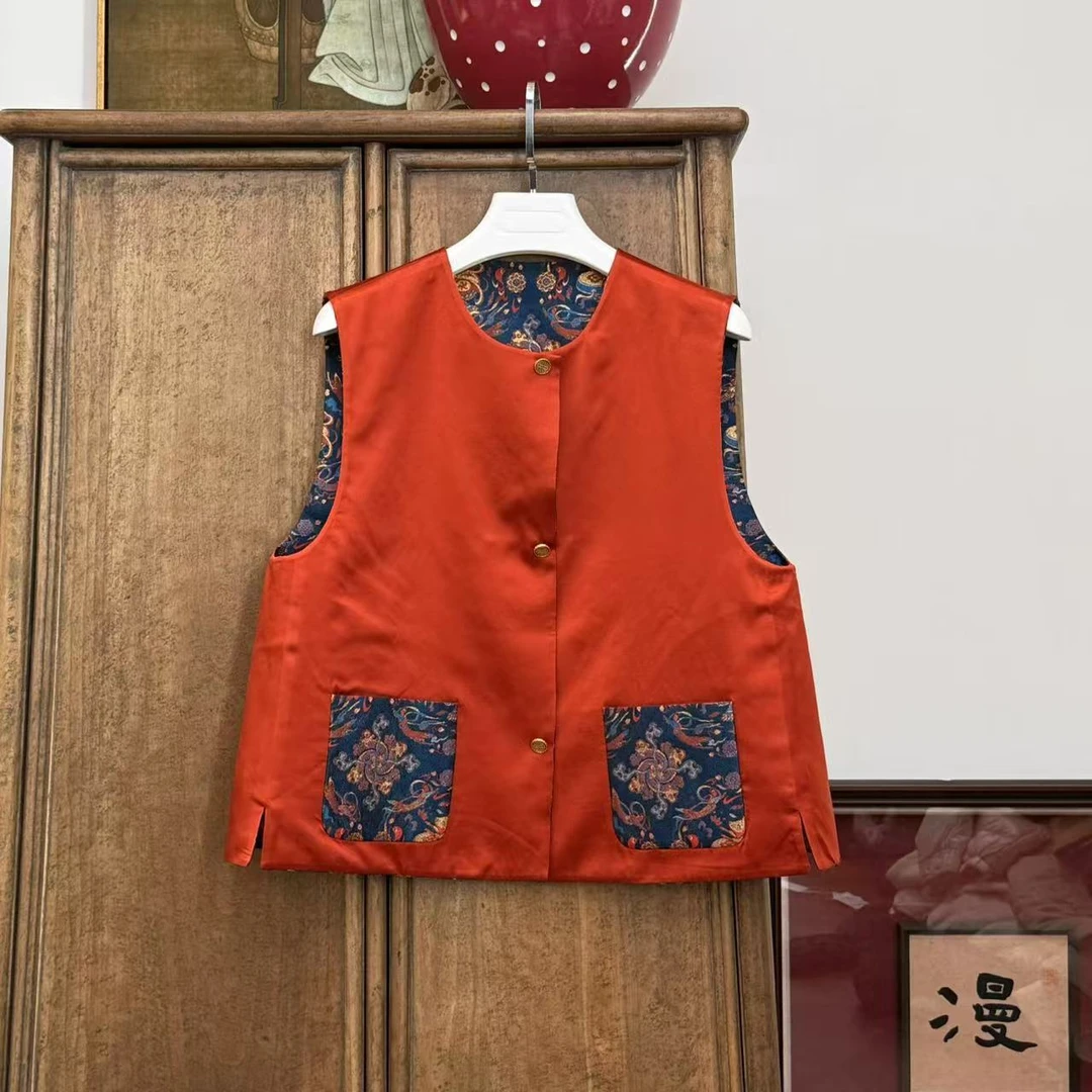 《子鼠不织金双面十二生肖》MYL 2025春季新款钱小萍马甲中式马夹