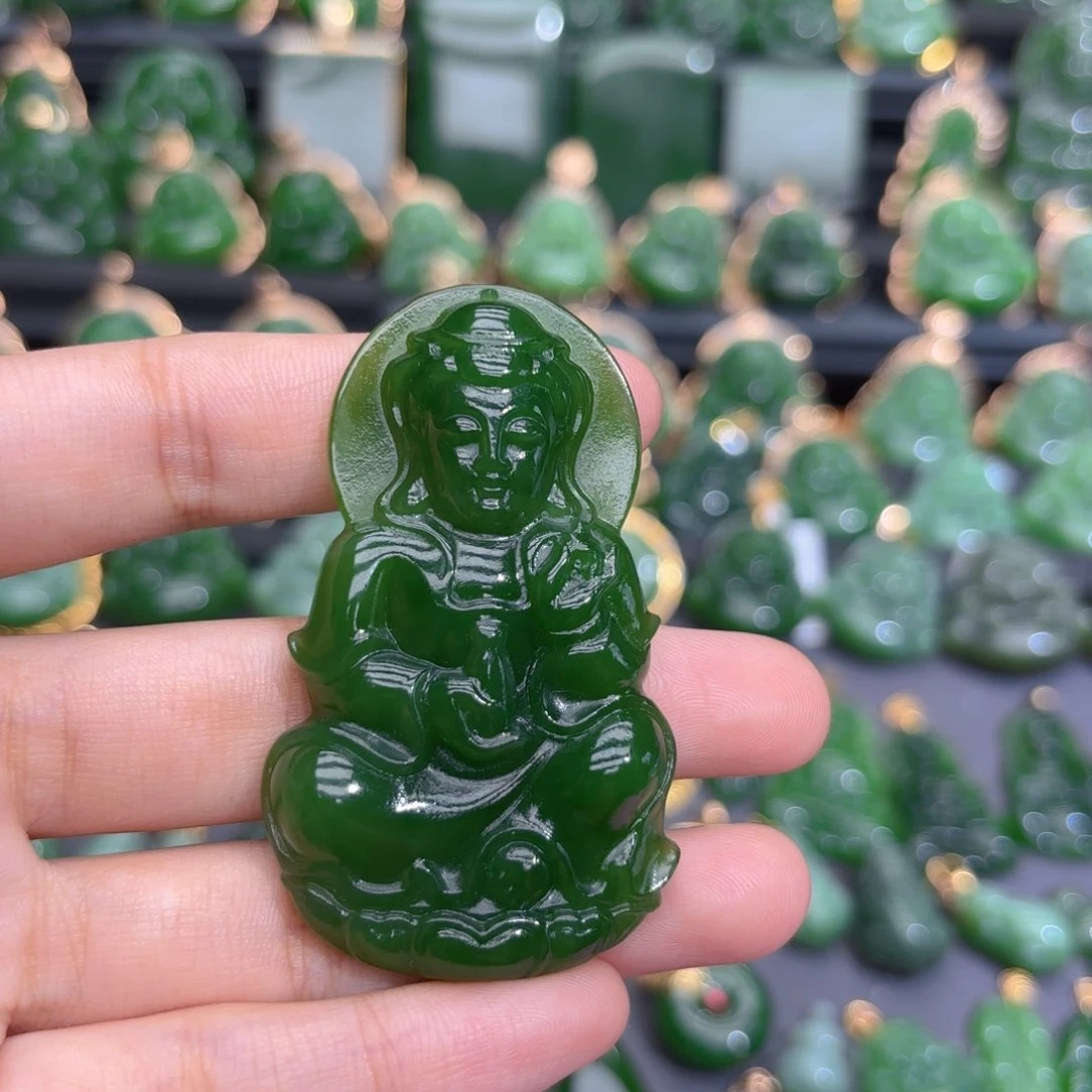 颈饰未镶嵌和田玉（碧玉）编绳