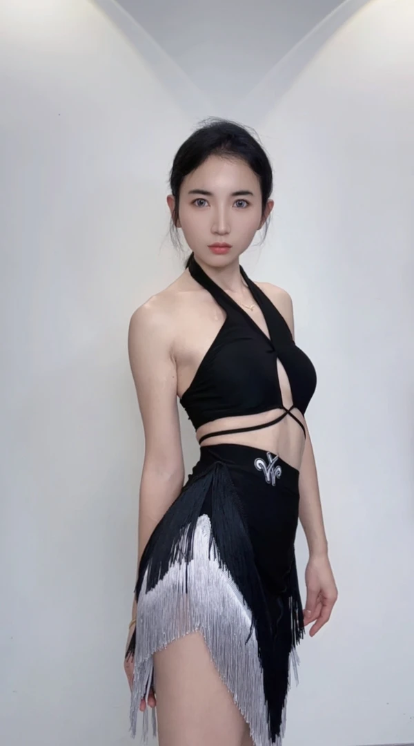 VVDance 新款套装 绑带款多层就去拉丁舞服