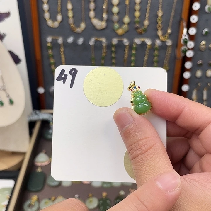 和田玉（碧玉）颈饰银S925镶嵌和田玉49