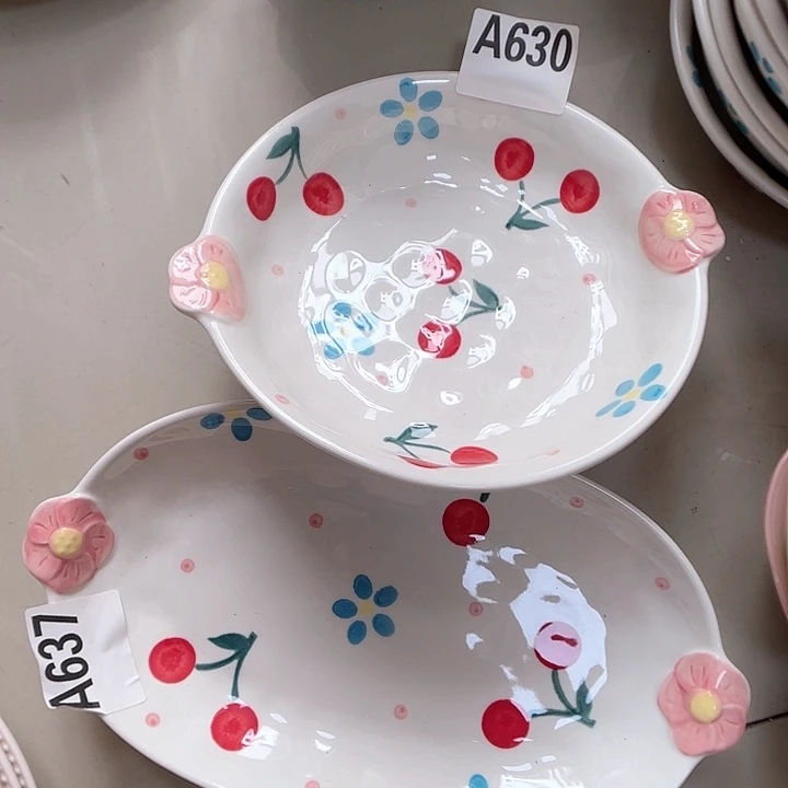 瓷片瑕疵特价陶瓷鱼盘深盘