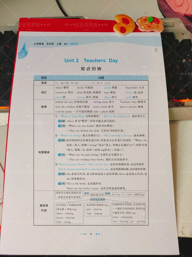 2025秋新版闽教五年级上1~3单元知识归纳每日练习带听力附答案