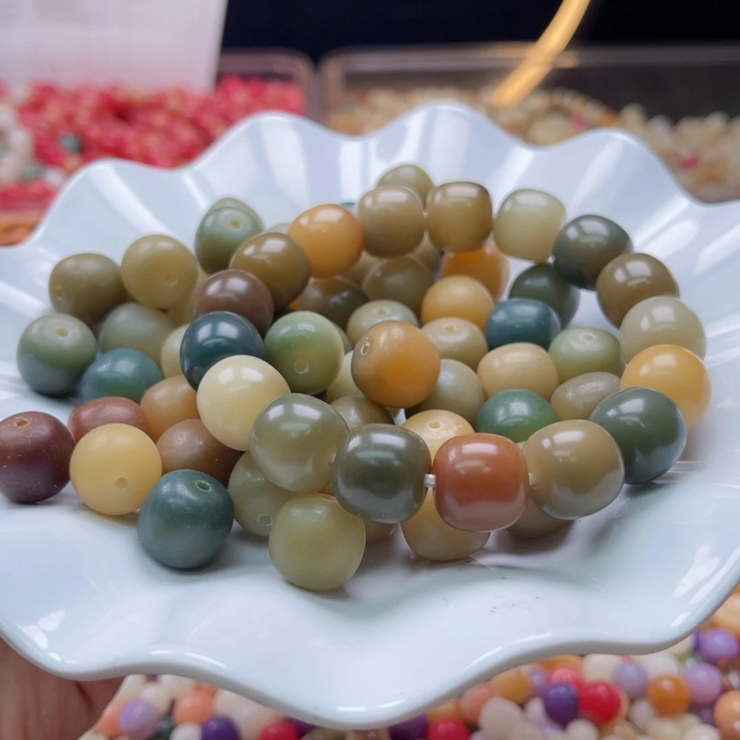 白玉菩提吊坠a13mm/30颗猪油膏