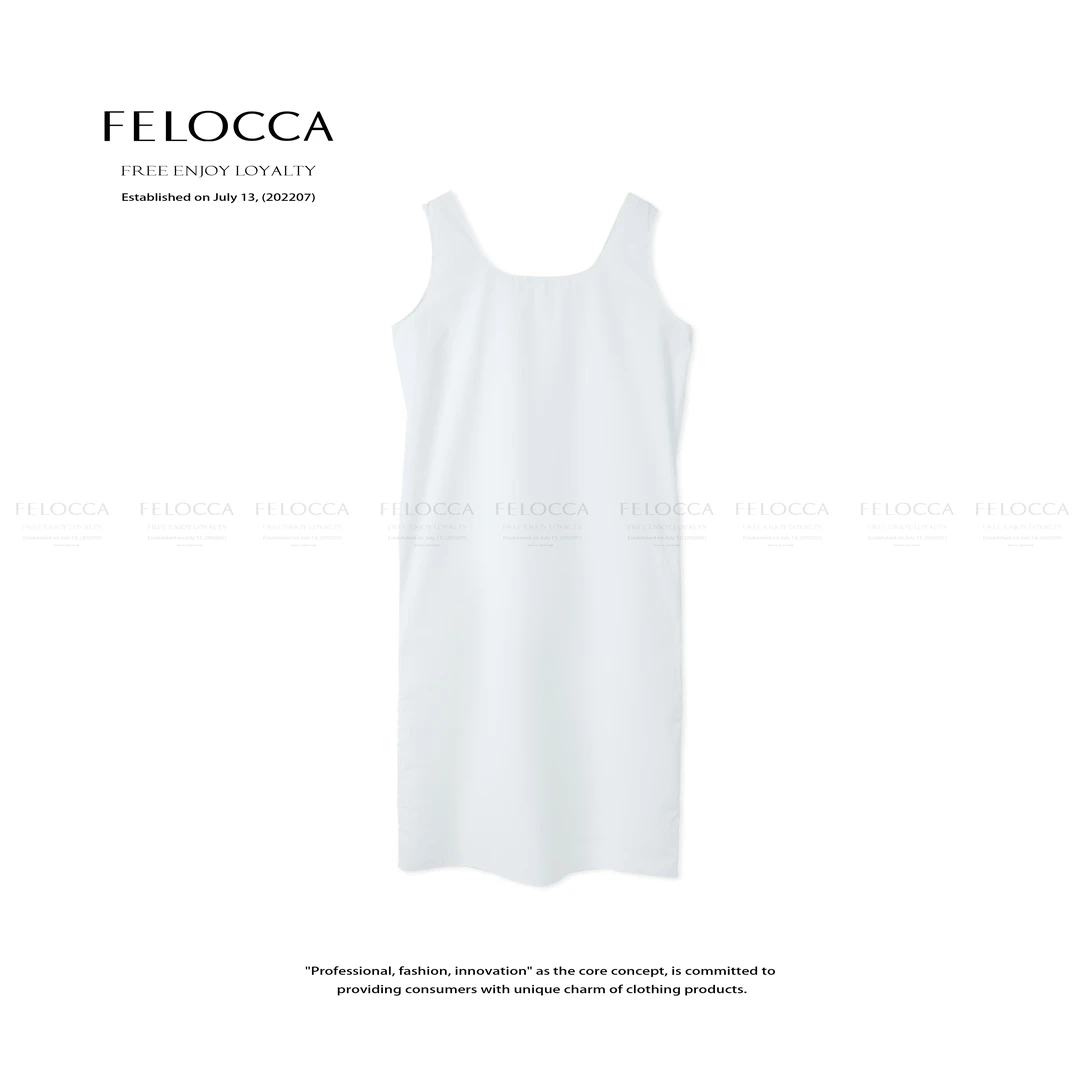 【FELOCCA】极简显瘦无袖连衣裙一片式廓形经典长裙25SLQ359
