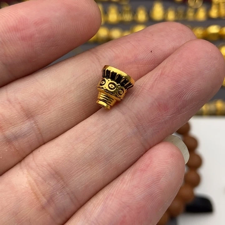 半****足银玻璃法眼佛塔8mm黑金