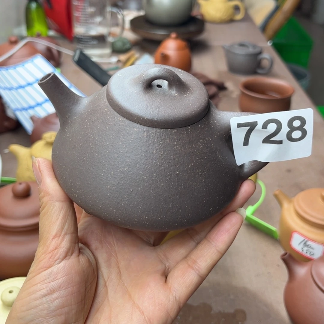 紫砂茶壶天青泥半手240cc