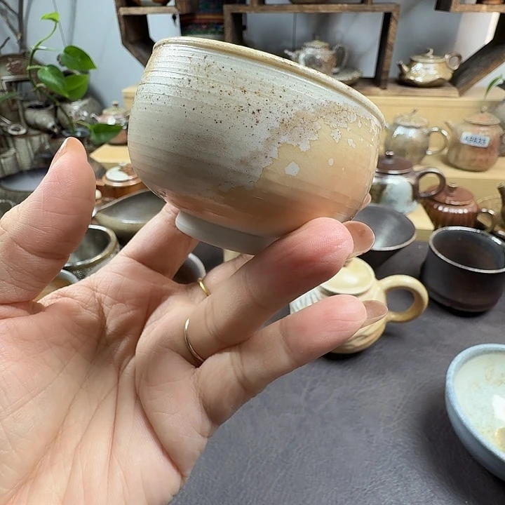 手工手作柴烧主人杯