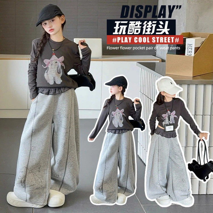 女童运动服新款韩版两件套中大童套装儿童休闲洋气春秋春装时髦