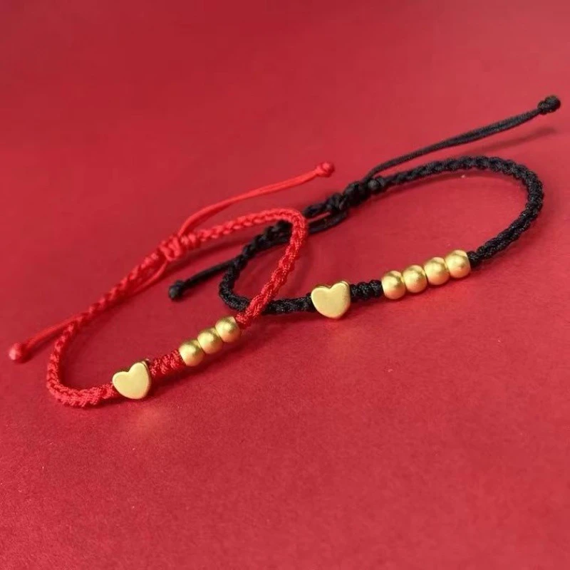 合金手链 生日礼物手绳情侣款一生爱心手链送女友闺蜜编织小众