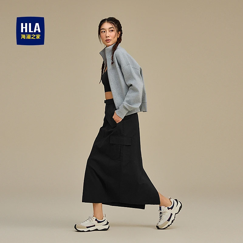 【松紧腰】HLA海澜之家半身裙女装25夏季新款运动sportsday裙子女