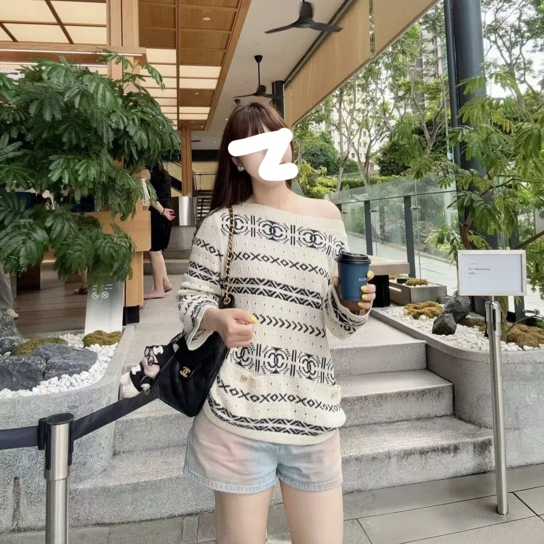 99新 Chanel/香奈儿 002430 圆领长袖针织衫 34码
