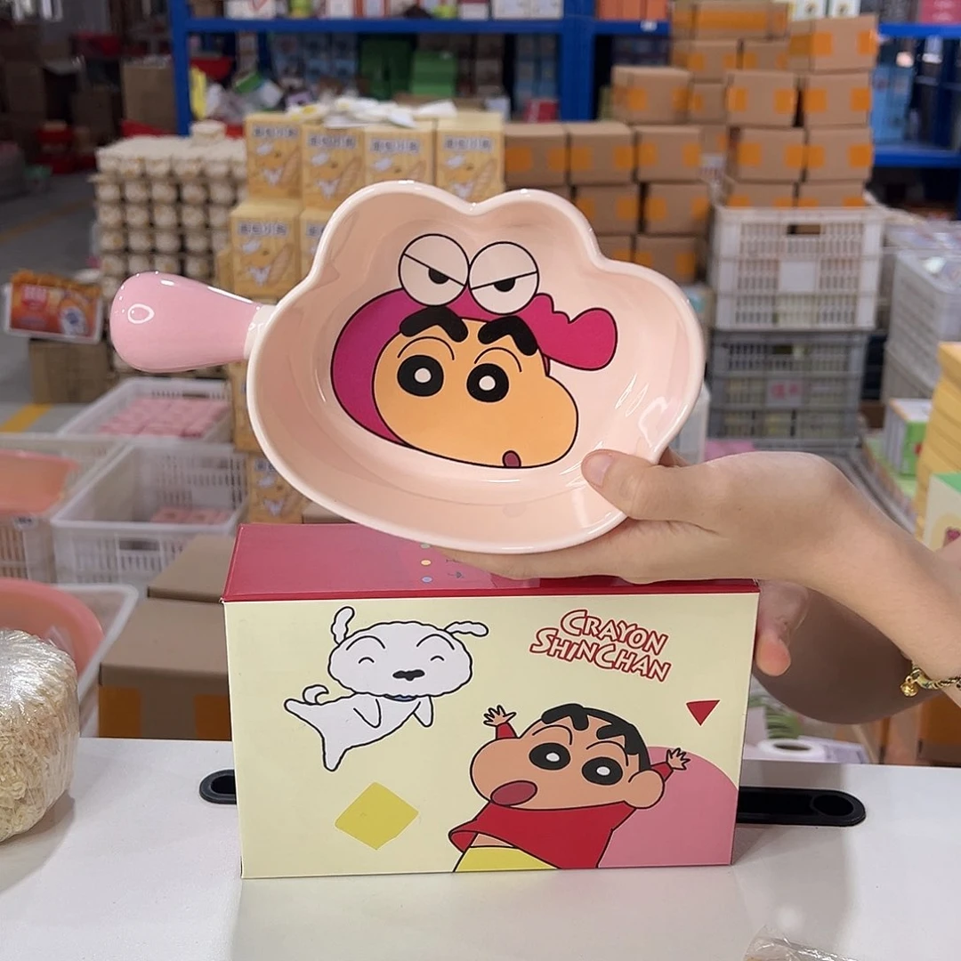 瓷蜡笔小新手柄碗陶瓷陶瓷陶瓷陶瓷