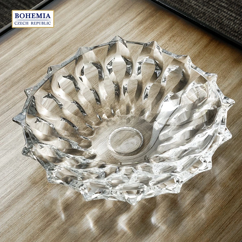 BOHEMIA捷克进口水晶玻璃水果盘家用客厅大果盘轻奢桌面装饰摆件