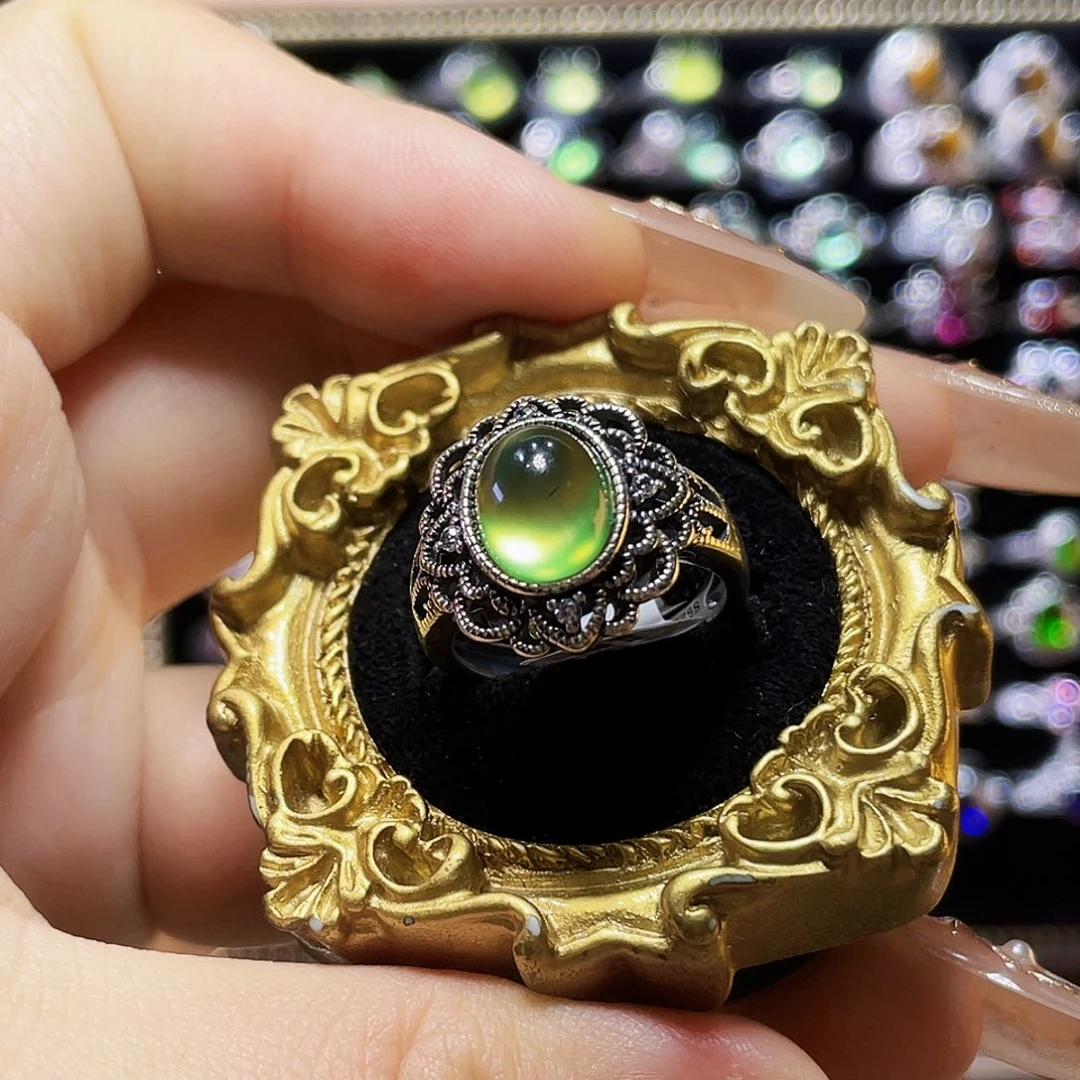 925银葡萄复古大蕾丝银戒指