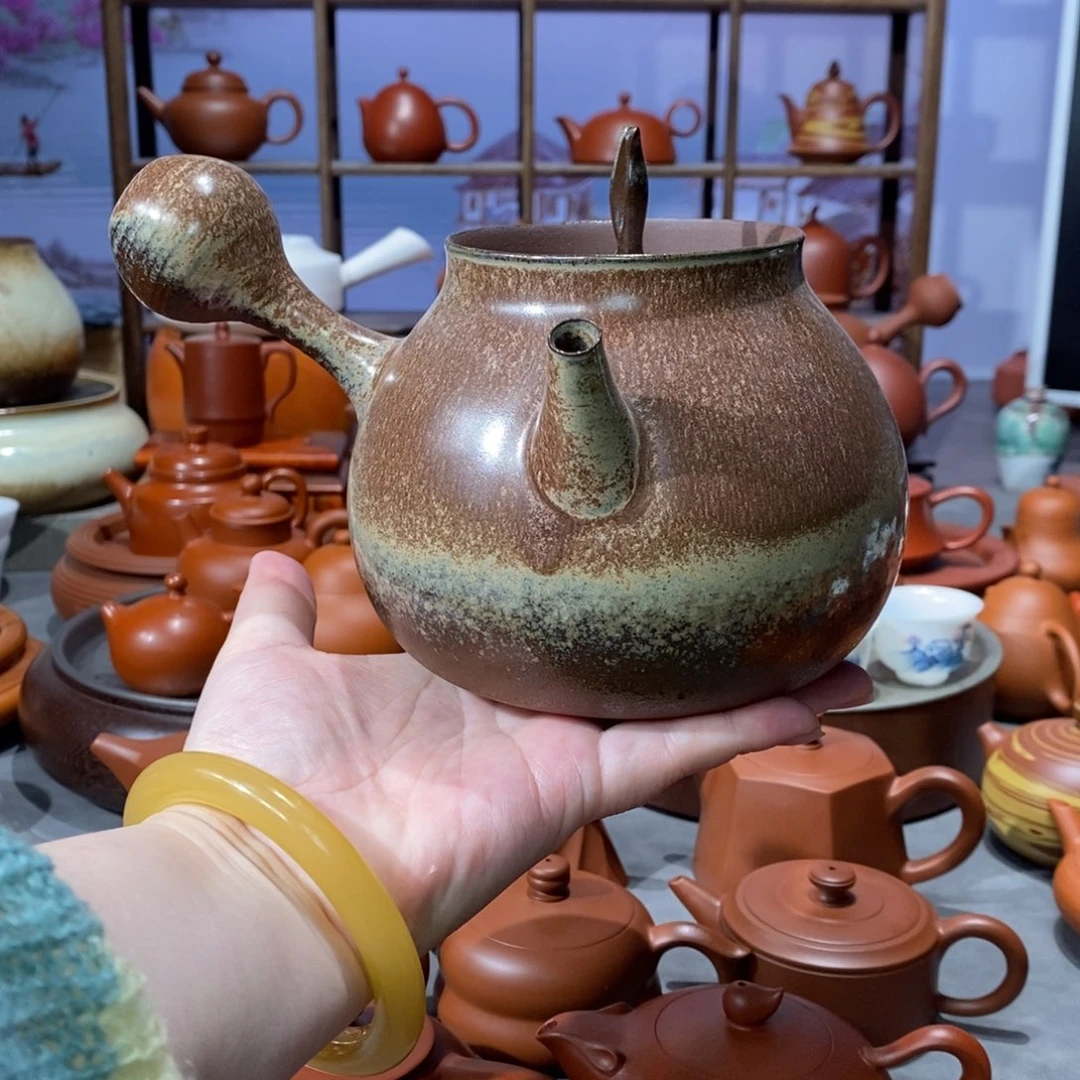 紫砂茶壶明德园砂铫煮水壶左侧把680