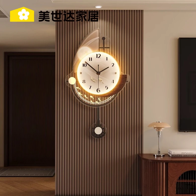 美世达钟表挂钟客厅2024新款轻奢高级感创意简约现代大气挂墙时钟