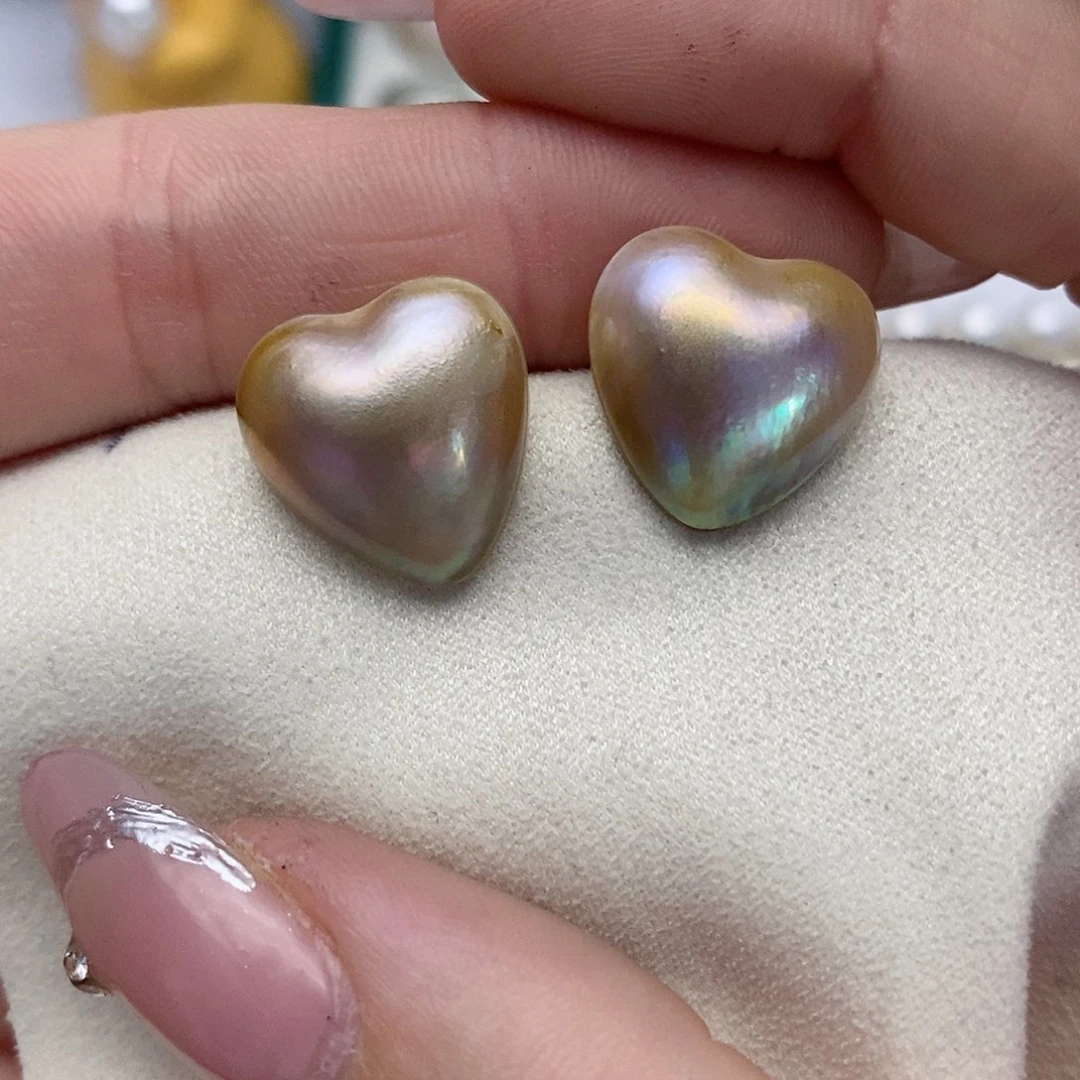 【闪购商品】拼合珍珠（马贝珠）耳饰银S925镶嵌61