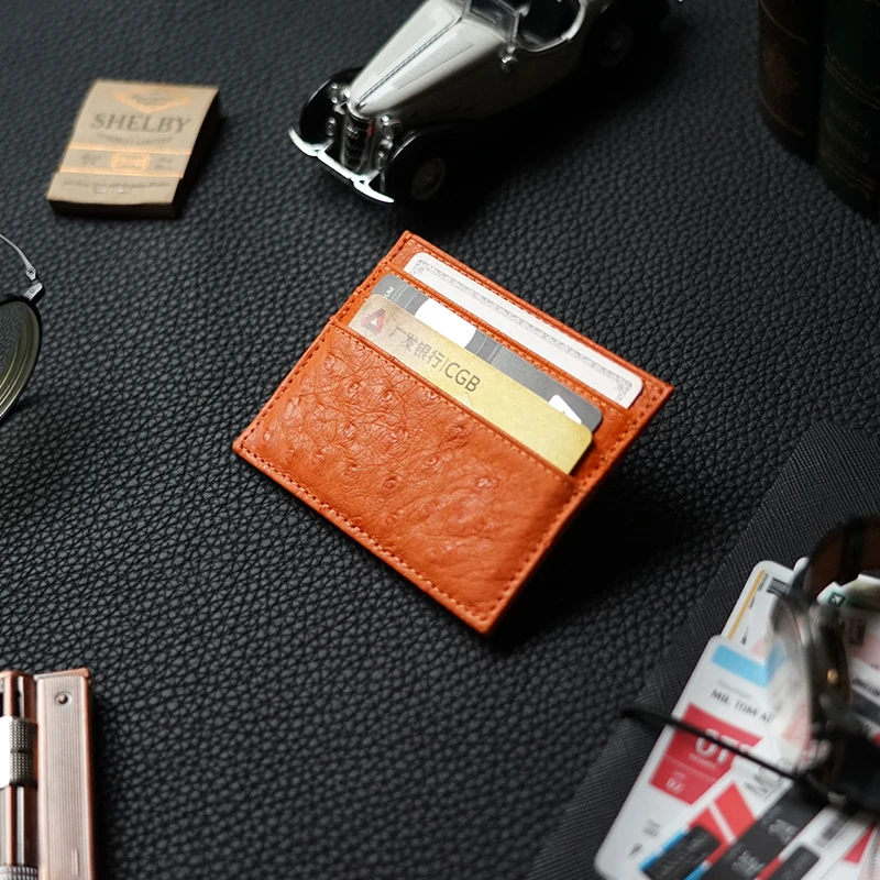 bellplan真鸵鸟皮多卡位卡包男女2025新款真皮零钱包卡套证件包