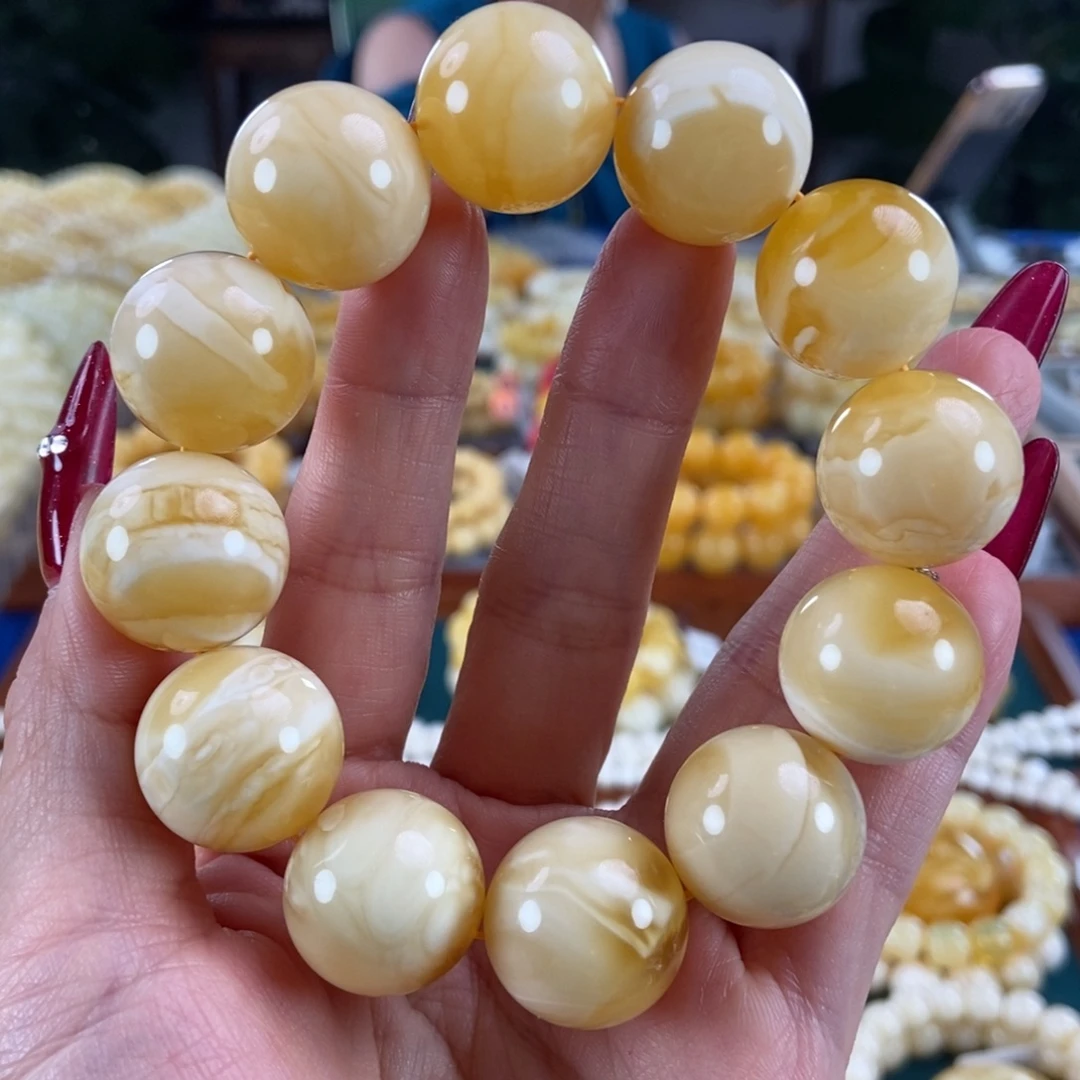 琥珀未镶嵌珠宝奇石19圆珠47.36