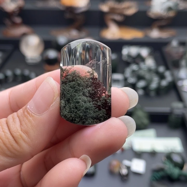 叫***吧水晶颈饰未镶嵌绿幽灵吊坠打孔定制不退换
