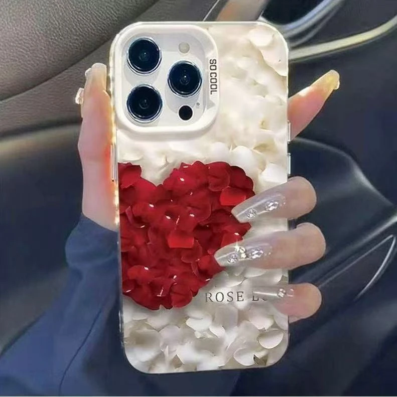 浪漫爱心新款适用于苹果17华为vivo小米15一加vivo荣耀手机防摔壳