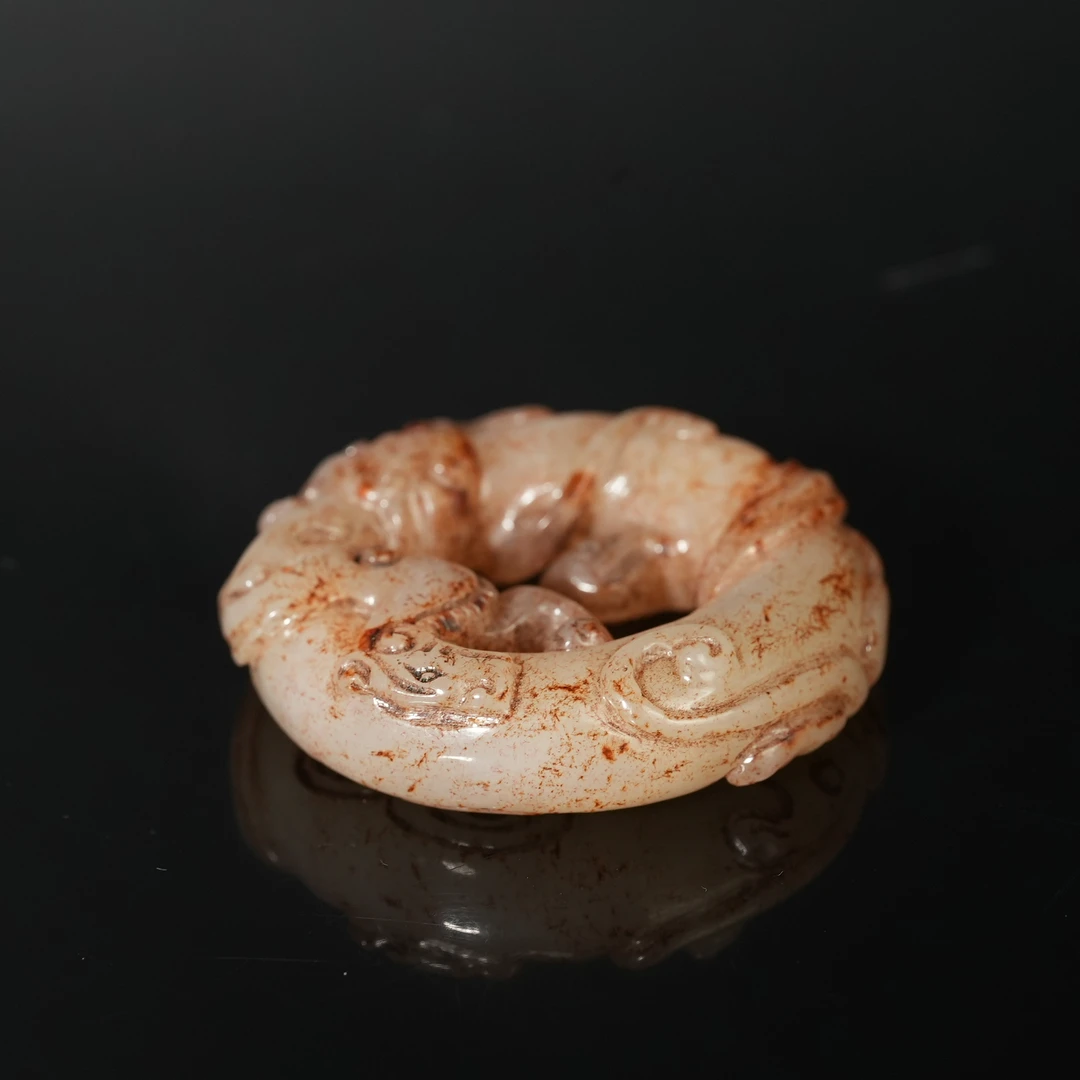 二十世纪中后期和田玉龙凤环HTYS2.5A2506301078