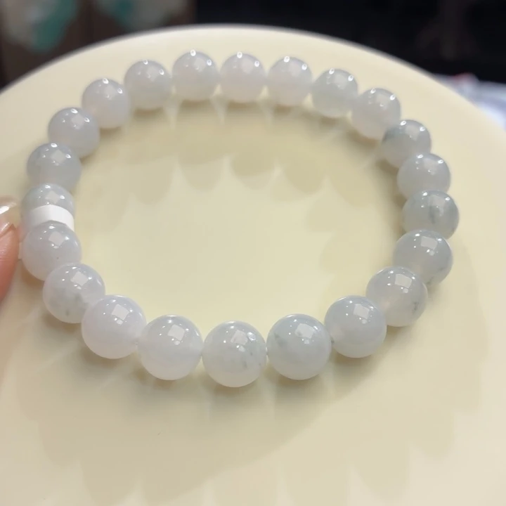 翡翠未镶嵌手链冰胶蓝飘卡8.4