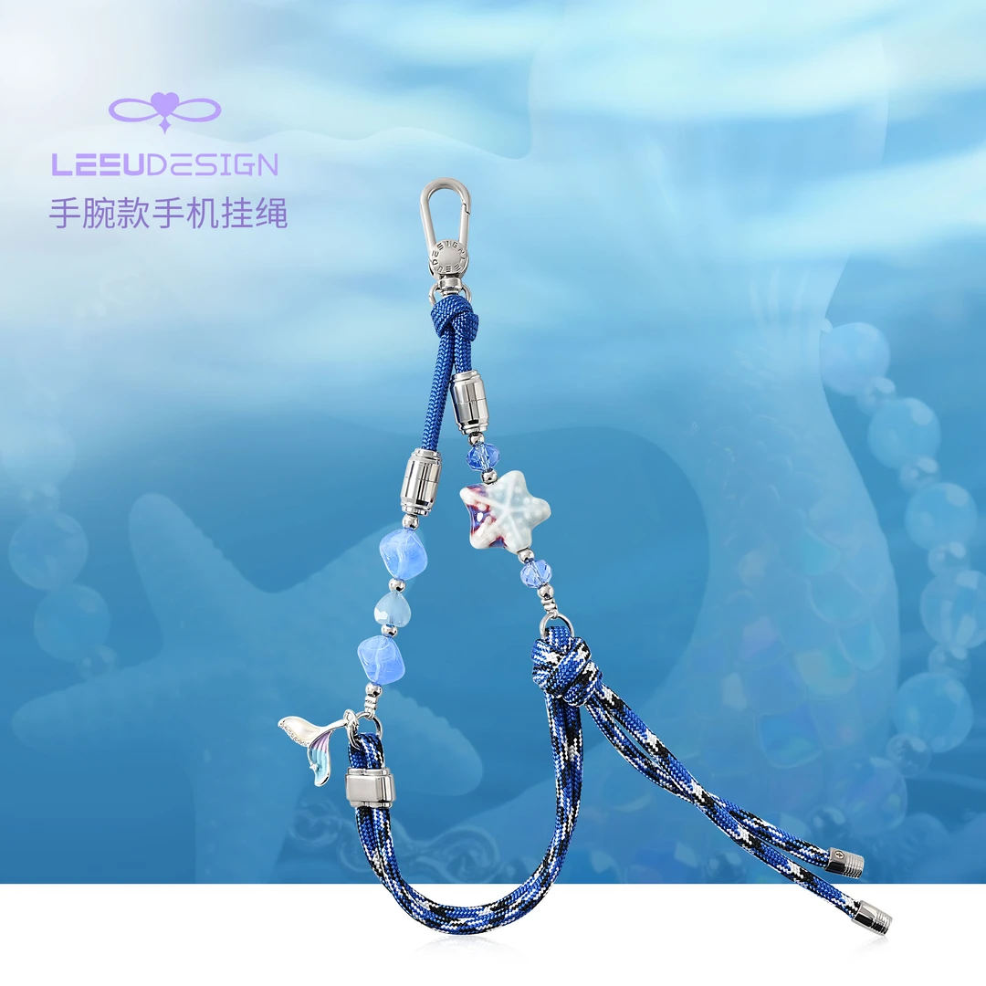 LEEUDESIGN设计师款轻奢水晶手机链手腕短挂链高颜值挂绳挂件女款