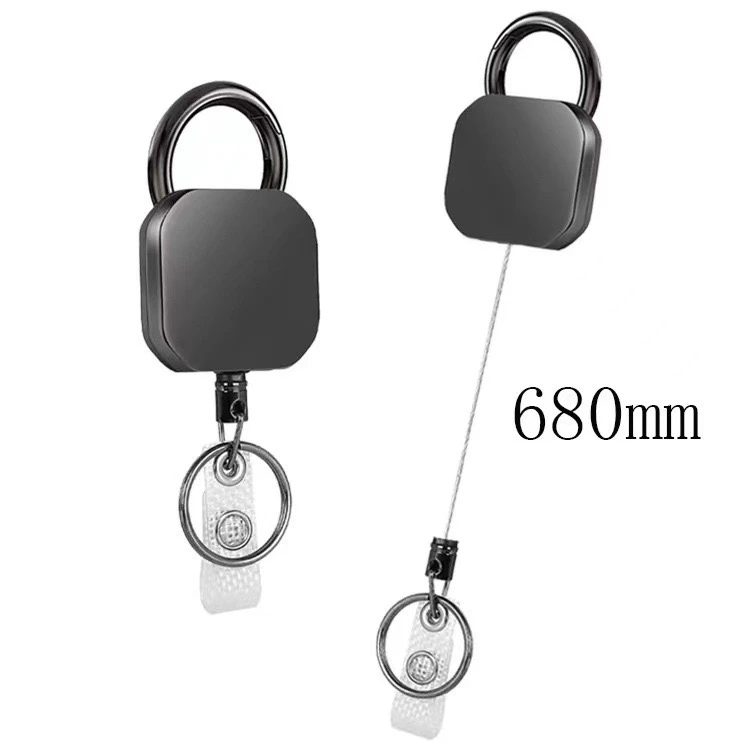 60CM-70CM全金属钢丝绳易拉扣防盗防丢伸缩钥匙扣