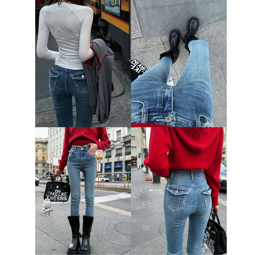 婉君【瘦腿精】秋季韩系修身百搭显瘦牛仔铅笔裤LWJ25C3K2191