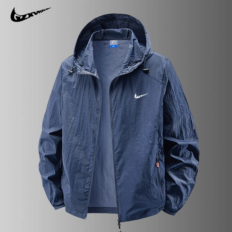 【官方正品】冰丝防晒衣男士夏季透气速干户外钓鱼皮肤衣连帽外套