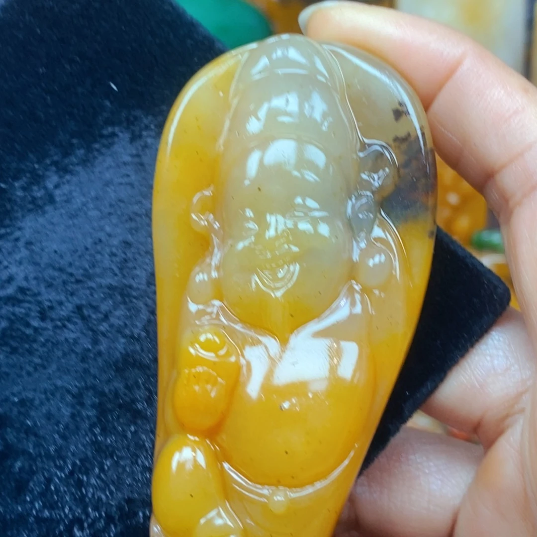 未镶嵌石英质玉（黄龙玉）吊坠(不含链)