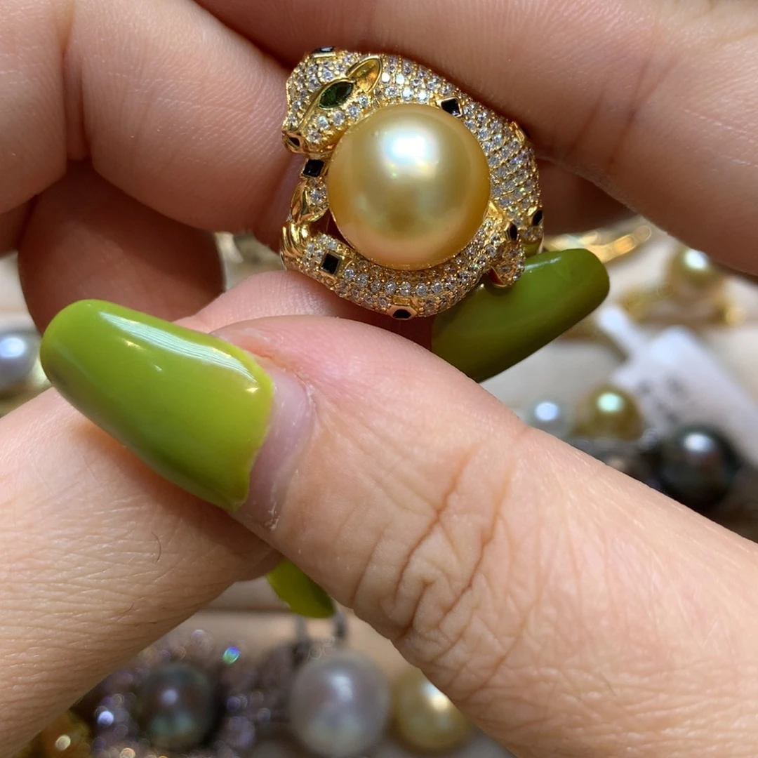 海水珍珠戒指银S925镶嵌