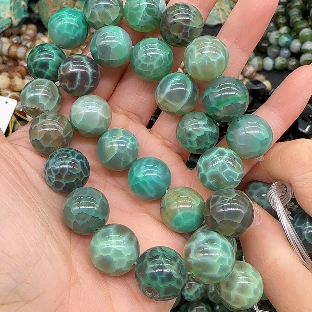 合金玛瑙/玉髓珠宝半成品龙陵玛瑙14mm一条