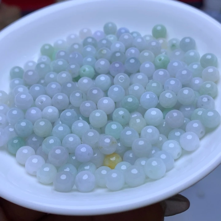 翡翠散珠卡6冰绿白100个